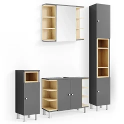 Badmöbel-Set Aquis Anthrazit 4 Teile Vicco