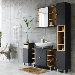 Badmöbel-Set Aquis Anthrazit 4 Teile Vicco