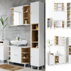 Badmöbel-Set Aquis Weiß 4 Teile Vicco