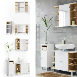 Badmöbel-Set Aquis Weiß 3 Teile Vicco