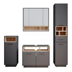 Badmöbel-Set Beatrice Anthrazit 4 Teile Vicco