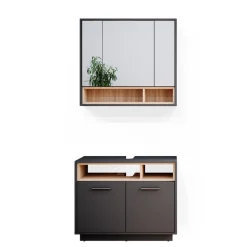 Badmöbel-Set Beatrice Anthrazit 2 Teile Vicco