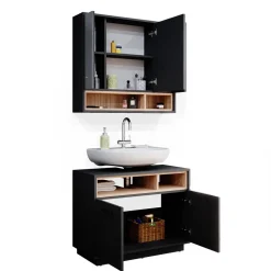 Badmöbel-Set Beatrice Anthrazit 2 Teile Vicco