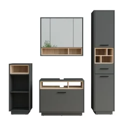 Badmöbel-Set Beatrice Anthrazit/Sonoma Set 4 Vicco