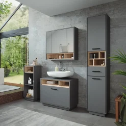 Badmöbel-Set Beatrice Anthrazit/Sonoma Set 4 Vicco
