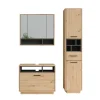 Badmöbel-Set Beatrice Artisan Eiche/Anthrazit 3 Teile mit Hochschrank Vicco