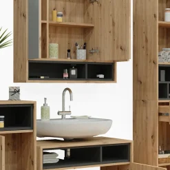 Badmöbel-Set Beatrice Artisan-Eiche 4 Teile Vicco