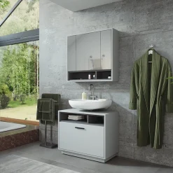 Badmöbel-Set Beatrice Grau/Anthrazit 2 Teile Vicco