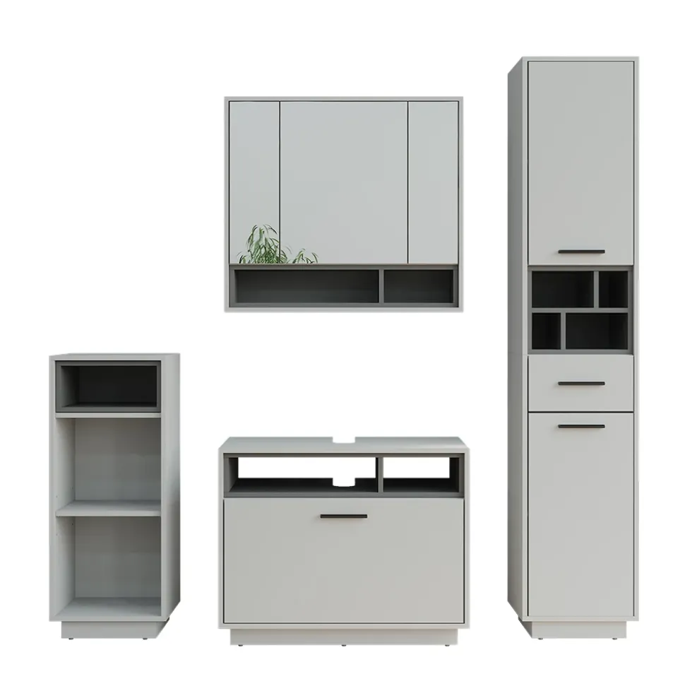 Badmöbel-Set Beatrice Grau/Anthrazit Set 4 Vicco