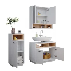 Badmöbel-Set Beatrice Weiß 3 Teile Vicco