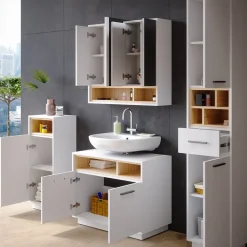 Badmöbel-Set Beatrice Weiß 4 Teile Vicco