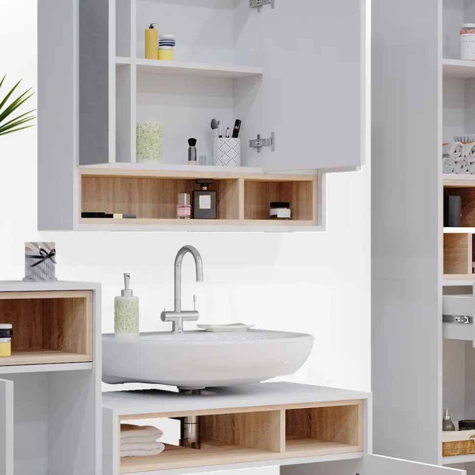 Badmöbel-Set Beatrice Weiß 4 Teile Vicco