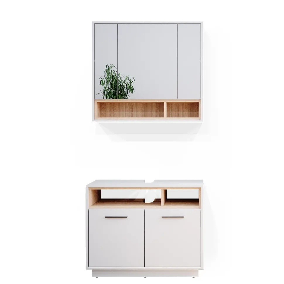 Badmöbel-Set Beatrice Weiß 2 Teile Vicco
