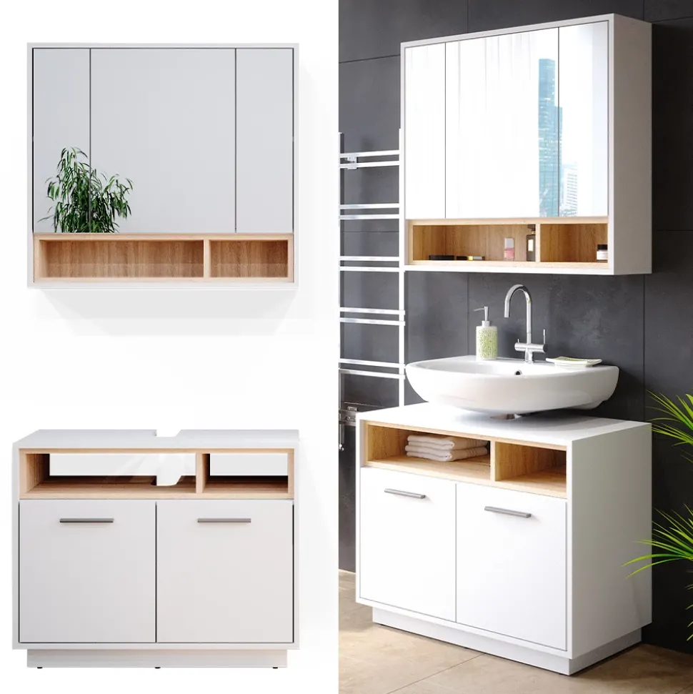 Badmöbel-Set Beatrice Weiß 2 Teile Vicco