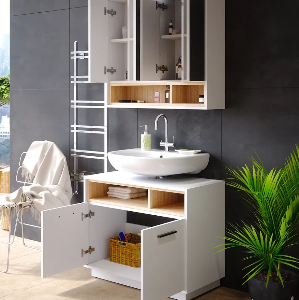 Badmöbel-Set Beatrice Weiß 2 Teile Vicco