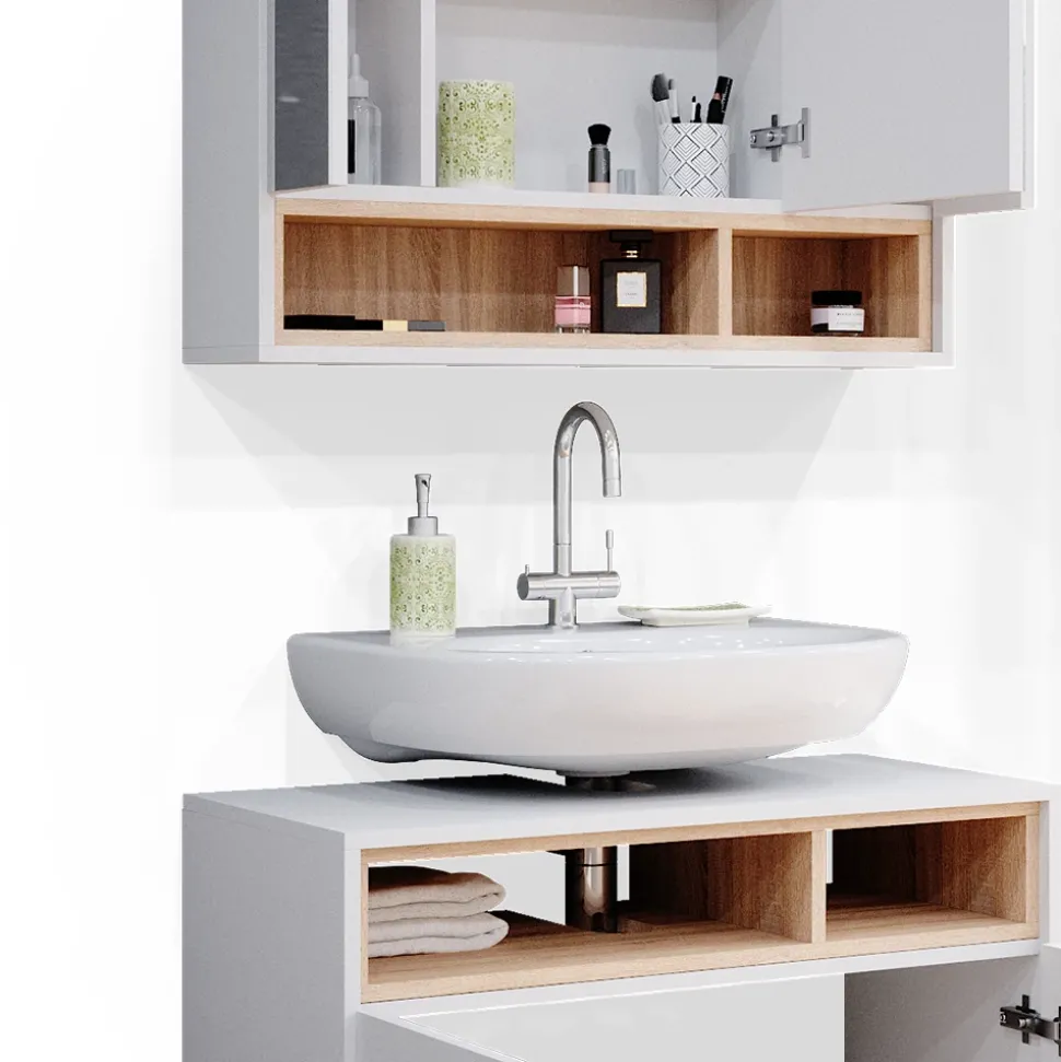 Badmöbel-Set Beatrice Weiß 2 Teile Vicco