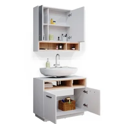 Badmöbel-Set Beatrice Weiß 2 Teile Vicco