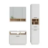 Badmöbel-Set Beatrice Weiß/Sonoma 3 Teile mit Hochschrank Vicco