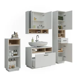 Badmöbel-Set Beatrice Weiß/Sonoma Set 4 Vicco