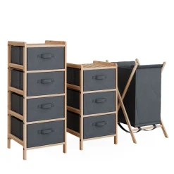 Badmöbel-Set Bruno Grau 3 Teile Vicco