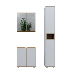 Badmöbel-Set Didi Weiß/Artisan 3 Teile mit Hochschrank Vicco