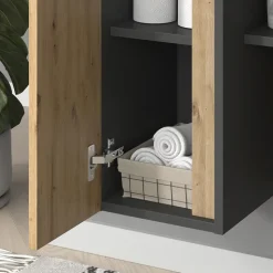 Badmöbel-Set Edelin Anthrazit/Artisan 4 Teile Vicco