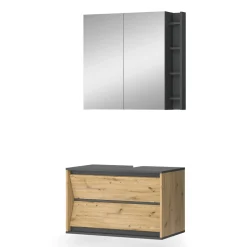 Badmöbel-Set Edelin Anthrazit/Artisan 2 Teile Vicco