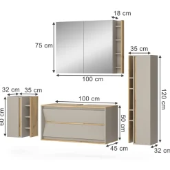 Badmöbel-Set Edelin Cashmere 4 Teile Vicco