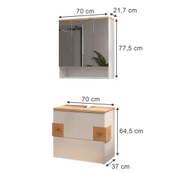 Badmöbel-Set Eden Weiß 2 Teile Vicco