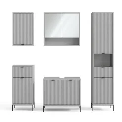 Badmöbel-Set Eliza Grau 5 Teile Vicco