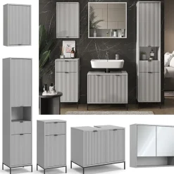 Badmöbel-Set Eliza Grau 5 Teile Vicco