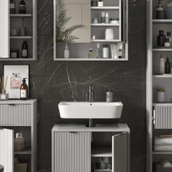 Badmöbel-Set Eliza Grau 5 Teile Vicco