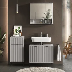 Badmöbel-Set Eliza Grau 3 Teile Vicco