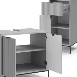 Badmöbel-Set Eliza Grau 3 Teile Vicco