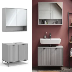 Badmöbel-Set Eliza Grau 2 Teile Vicco
