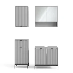 Badmöbel-Set Eliza Grau 4 Teile Vicco
