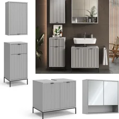 Badmöbel-Set Eliza Grau 4 Teile Vicco