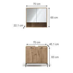 Badmöbel-Set Eliza Viking Oak 2 Teile Vicco