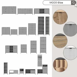 Badmöbel-Set Eliza Viking Oak 5 Teile Vicco
