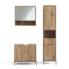 Badmöbel-Set Eliza Viking Oak 3 Teile, mit Hochschrank Vicco
