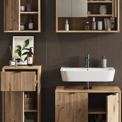 Badmöbel-Set Eliza Viking Oak 4 Teile Vicco