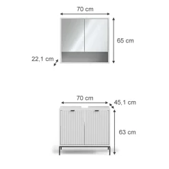Badmöbel-Set Eliza Weiß 2 Teile Vicco