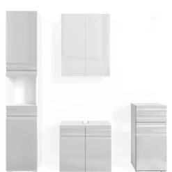Badmöbel-Set Fredd Weiß Hochglanz 4 Teile Vicco