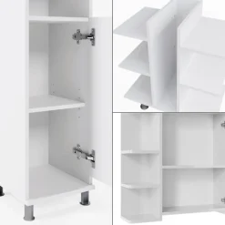 Badmöbel-Set Fynn Weiß 3 Teile, mit Midischrank Vicco