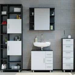 Badmöbel-Set Ilias Anthrazit 4 Teile Vicco