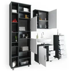 Badmöbel-Set Ilias Anthrazit 4 Teile Vicco