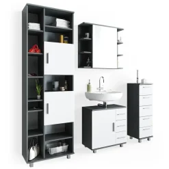 Badmöbel-Set Ilias Anthrazit 4 Teile Vicco