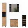 Badmöbel-Set Ilias Anthrazit/Goldkraft Eiche 4 Teile Vicco
