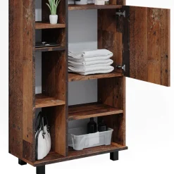 Badmöbel-Set Ilias Eiche rustikal 3 Teile, mit Unterschrank 60 cm Vicco