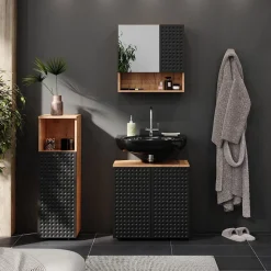 Badmöbel-Set Irma Anthrazit gepunktet 3 Teile Vicco
